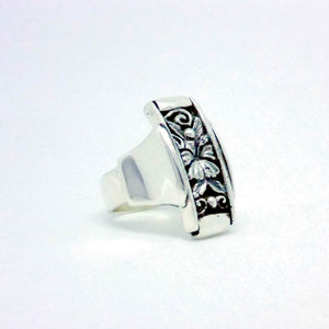Luxury Sustainable Silver Hibiscus Perfection Ring