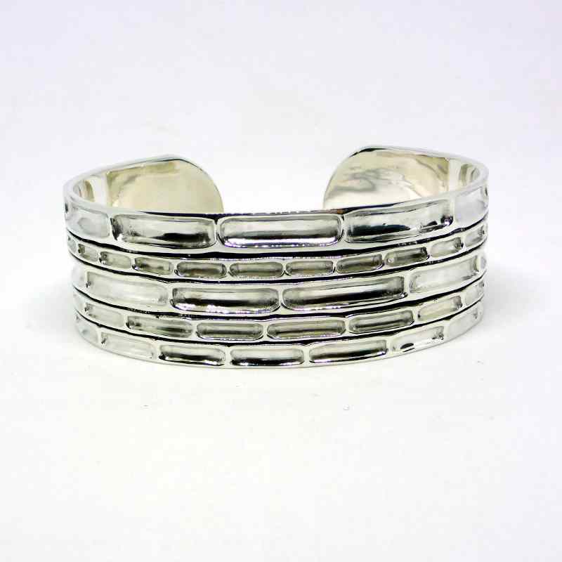 Ethical Silver Solid Bamboo Cuff