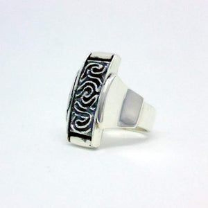 Luxury Sustainable Silver Coral Maze Ring