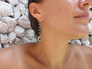 Garnet Clockwork Earrings