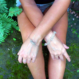Exclusive Luxury Sustainable Silver Gecko Tiptoes Chain Bracelet