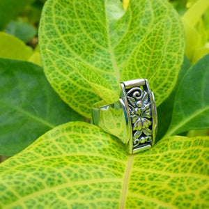 Luxury Sustainable Silver Hibiscus Perfection Ring