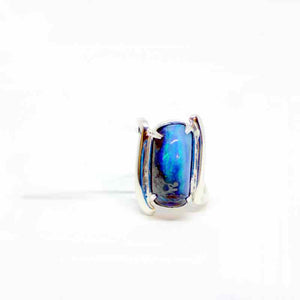 Ethical Boulder Blue Opal Silver Ring