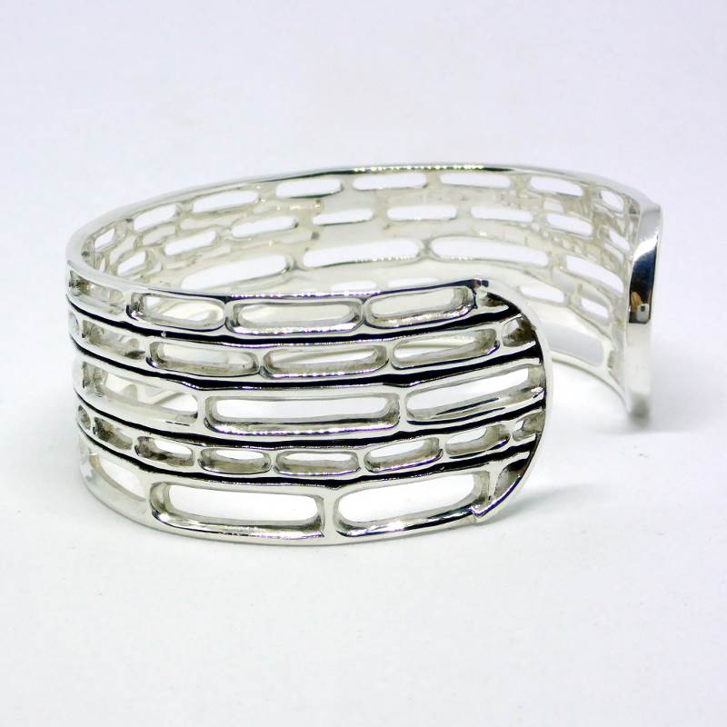 Sustainable Silver Delicate Bamboo Bracelet Cuff