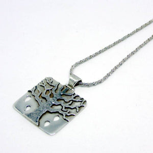 Silver Autumn Tree Of Life Pendant Necklace