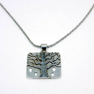 Silver Autumn Tree Of Life Pendant Necklace