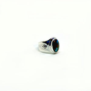 Silver Opal Curled Ring